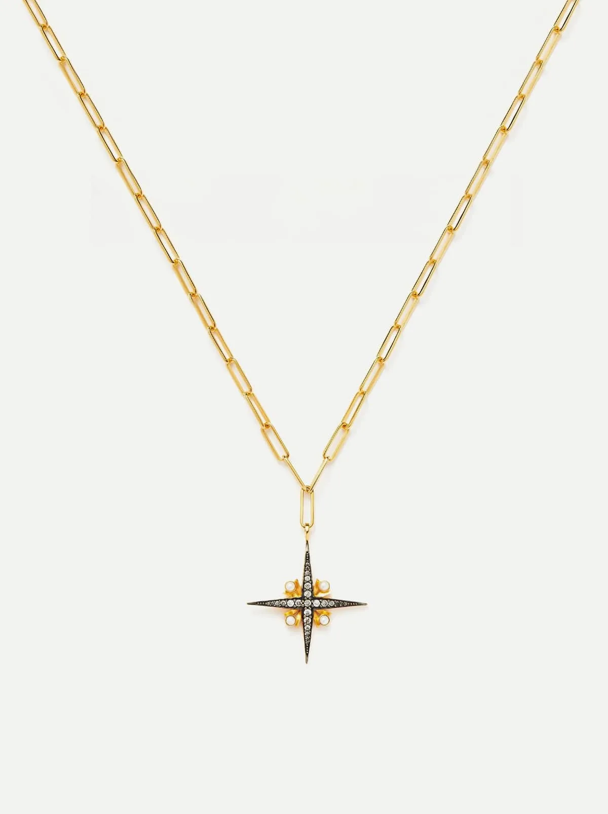 North Star Pearl Chain Necklace